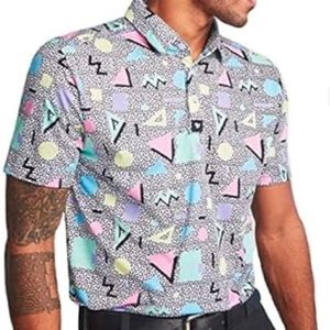 Bad birdie superlit polo golf shirt size large 90s neon.  BRAND NEW CONDITION.